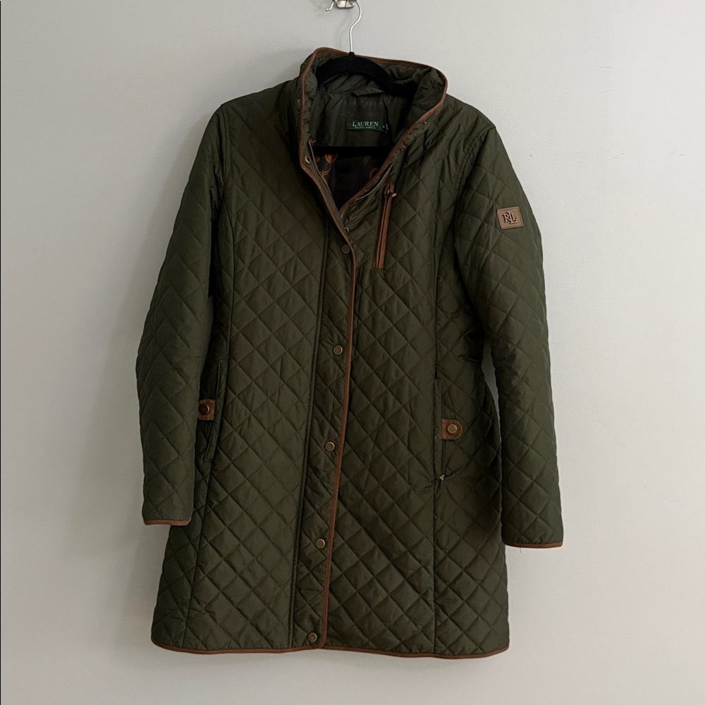 Lauren Ralph Lauren Quilted Green Utility Jacket - Picture 16 of 16